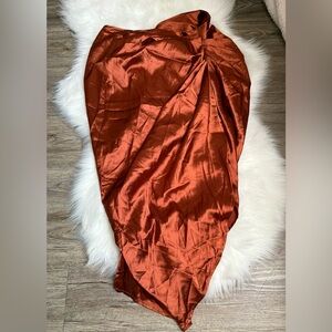 SHEIN Asymmetrical Rust Skirt
